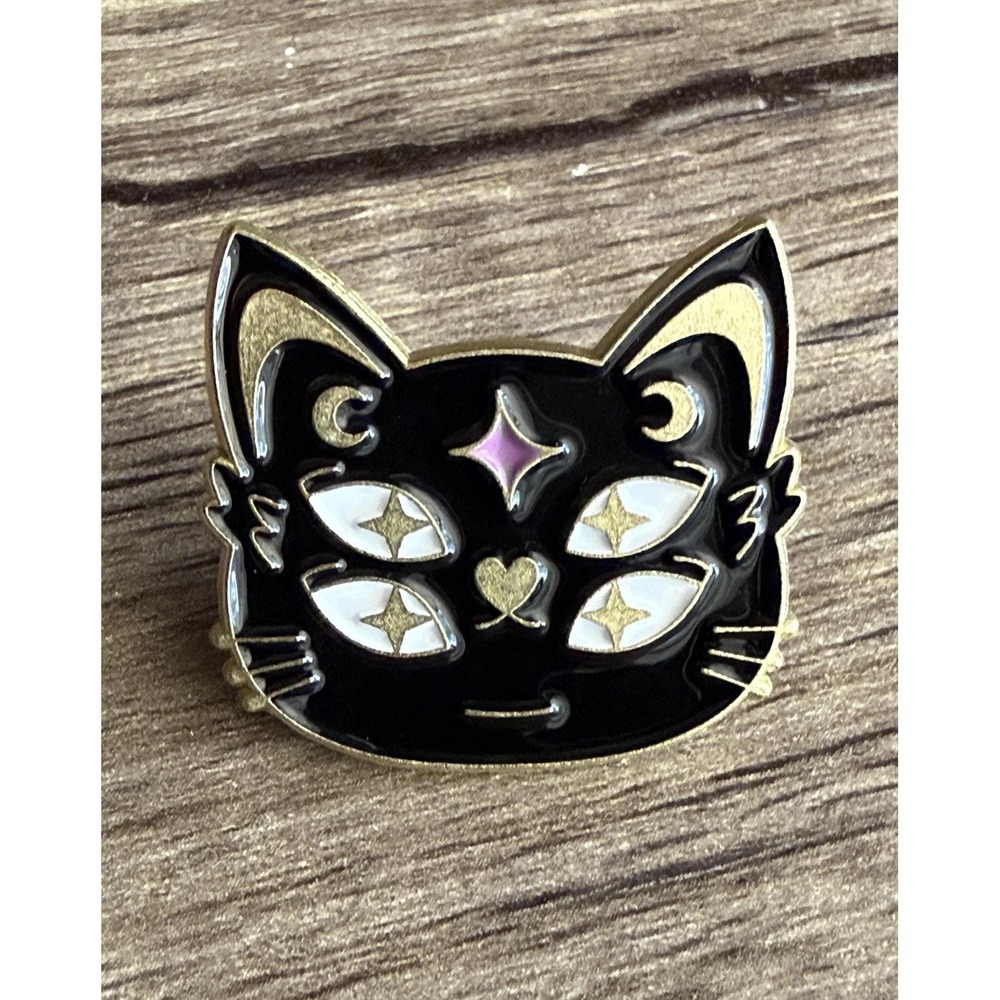 Goth Mystical Witchy Goth Celestial Cat Whimsigoth Hard Enamel Pin